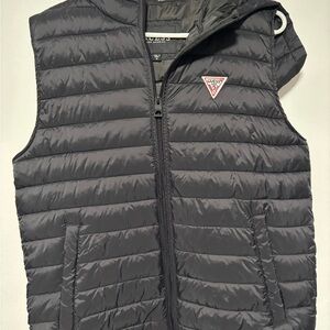 GUESS Men's Charcoal Quilted Vest